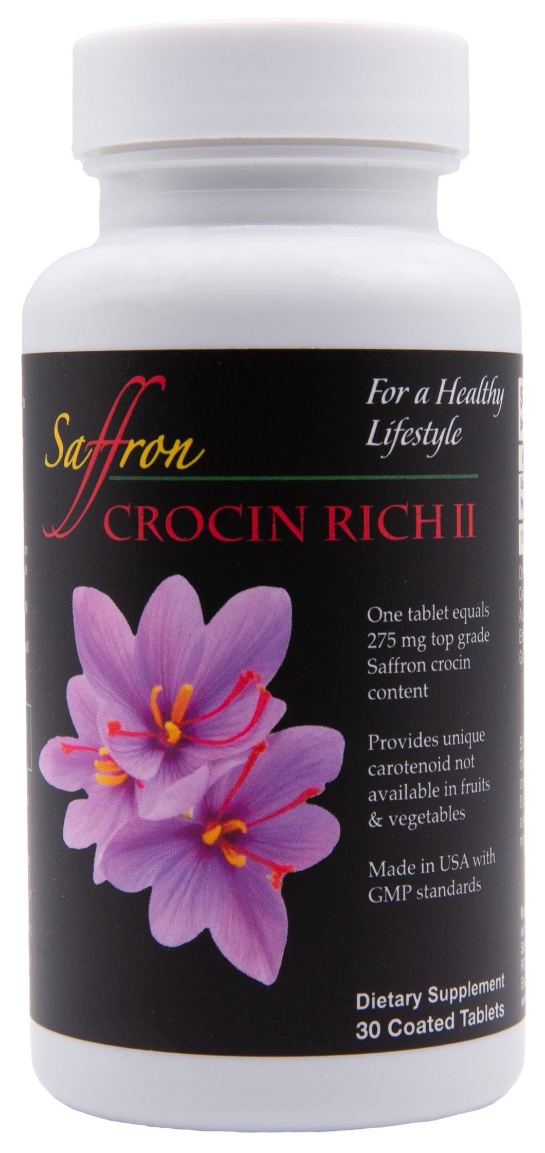 CROCIN RICH II - High-Potency Crocin Supplement for Energy, Mobility, Joint Health, Cartilage, Performance, Motor & Cognitive Function with Antioxidant and Inflammation-Regulating Benefits, 30 Tablets