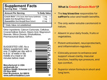 Load image into Gallery viewer, Vision formula of Crocin - the key saffron bioactive, lutein &amp; zeaxanthin supports macular function, healthy eye pressure and eye comfort.