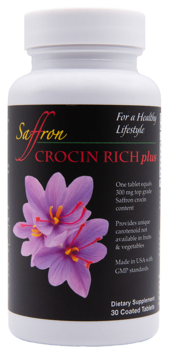 CROCIN RICH plus --- NEW Supplement for Memory, mood and Cognitive Health. Important for the aging population, people with active lifestyles, and those with highly mentally demanding professions.