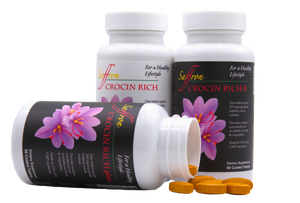 CROCIN RICH - Natural Supplement for Macula Health, Visual Acuity, Eye Pressure, Dry Eyes, Eye Strain, Retina & Ocular Health, 60 tablets